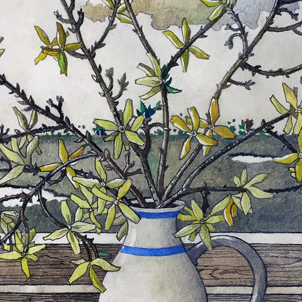 Forsythien im Tonkrug II